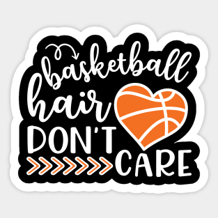 Basketball Hair Don't Care Funny Sticker